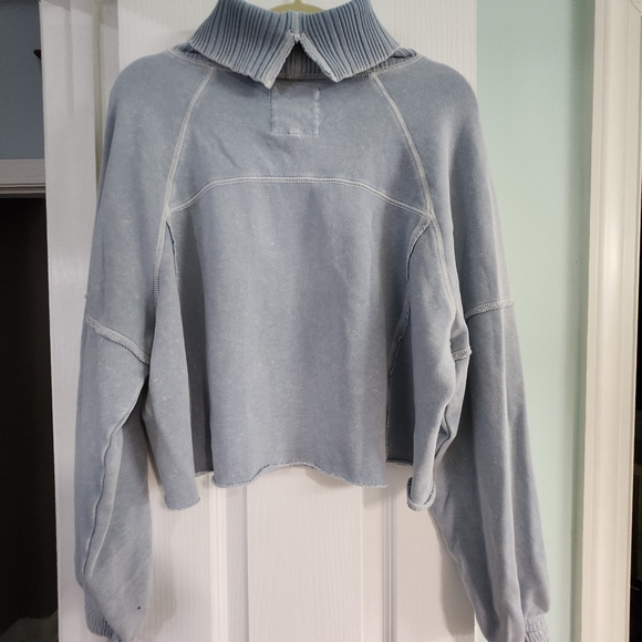 Aerie Light Blue Women's Knit Hoodie, NWOT! - Picture 2 of 5